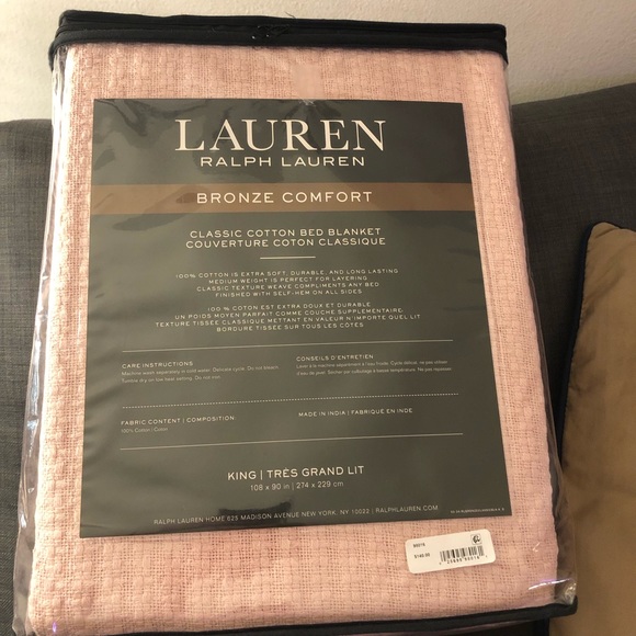 Ralph Lauren King Size Designer Blanket - 100% Cotton - Picture 5 of 5